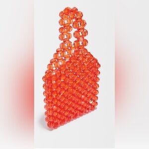 Maje Orange Beaded Clutch